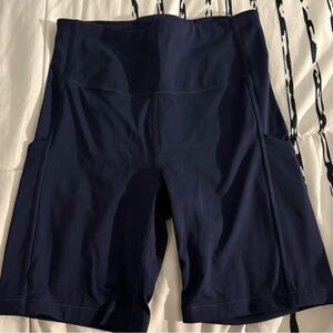 Athleta Ultimate Stash Pocket 7” Short Small Navy Blue